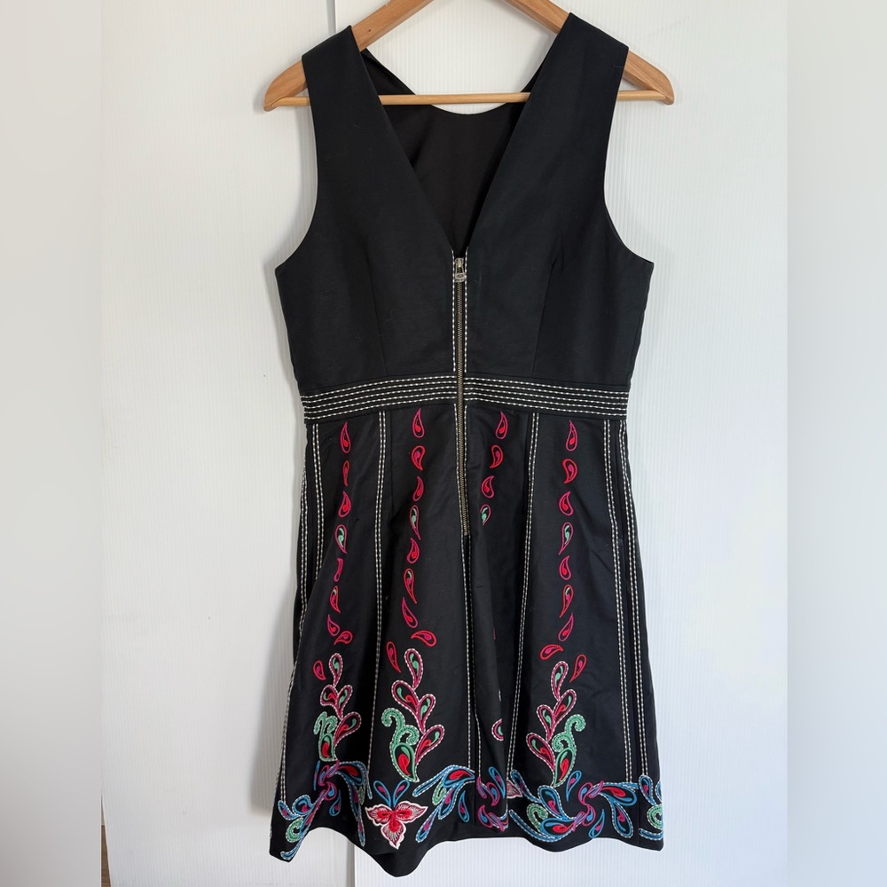 MAEVE from ANTHROPOLOGIE Black Dress with Vibrant Embroidery - Picture 2 of 10